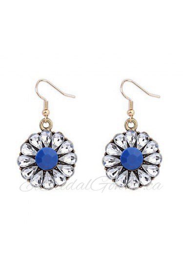 Fashion Color Flower Crystal Earrings