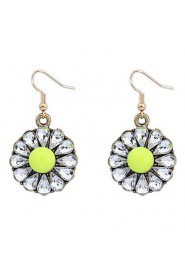 Fashion Color Flower Crystal Earrings