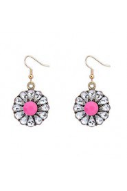 Fashion Color Flower Crystal Earrings