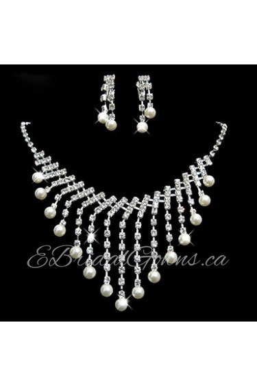 Jewelry Set Women's Anniversary / Wedding / Engagement / Birthday / Gift / Party / Special Occasion Jewelry Sets Silver Rhinestone Clear