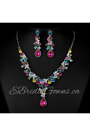 Multicolor Zircon Jewelry Set for Wedding Party