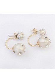 Women's Fashion Flash Rhinestone Lacquered Candy Color Stud Earrings