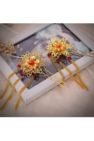 Bride's Flower Shape Rhinestone Forehead Wedding Hairpins 1 PC