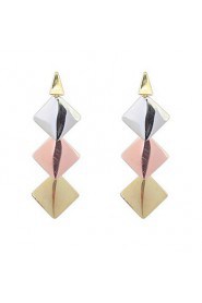 New Fashion Elegant Gold Silver Plated Long Tassel Drop Earrings Geometry Square Earrings Jewelry