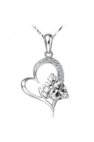 Hollow Love Heart-shaped Amethyst Pendant Necklaces Valentine Day Gift S925 Silver Clavicle Chain