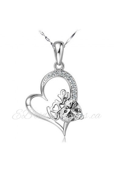 Hollow Love Heart-shaped Amethyst Pendant Necklaces Valentine Day Gift S925 Silver Clavicle Chain