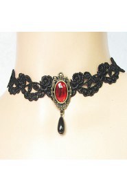 Ladies' Alloy Lace With Crystal Necklace (More Colors)