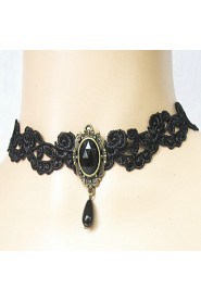 Ladies' Alloy Lace With Crystal Necklace (More Colors)