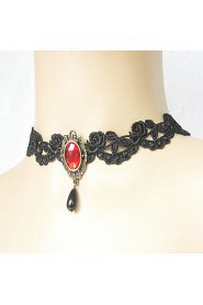 Ladies' Alloy Lace With Crystal Necklace (More Colors)