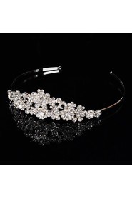 Bridal Crown Silver Tiara Queen Flower Leaf Butterfly Crystal/Diamond Hairclips Headpiece Wedding/Party