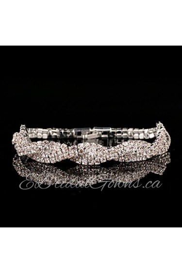 Women's Chain Bracelet Silver Rhinestone