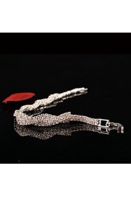 Women's Chain Bracelet Silver Rhinestone