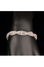 Women's Chain Bracelet Silver Rhinestone