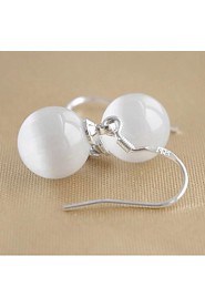 White Opal Hypoallergenic Silver Water Droplets Drop Earrings