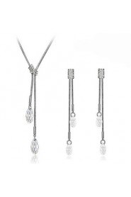 Jewelry Set Women's Wedding / Birthday / Gift / Party Jewelry Sets Alloy Crystal Necklaces / Earrings Silver