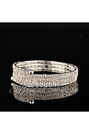 Women's Persona Beads Collection Bracelet Silver Rhinestone