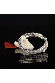 Women's Persona Beads Collection Bracelet Silver Rhinestone