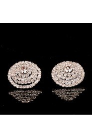 Stud Earrings Women's Plated Silver Earring Rhinestone