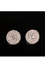 Stud Earrings Women's Plated Silver Earring Rhinestone