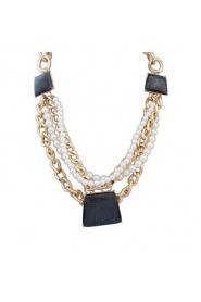 Stylish And Elegant Multi-Stone Pearl Necklace Trapezoid