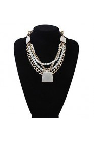 Stylish And Elegant Multi-Stone Pearl Necklace Trapezoid