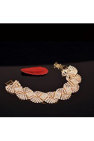 Women's Chain Bracelet Gold Rhinestone