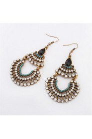 Women's Drop Bohemian Rhinestone Beaded Fringes Earrings For Women Vintage Flower Big Long Earrings