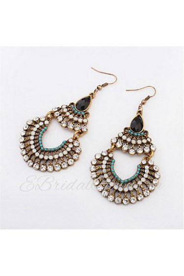 Women's Drop Bohemian Rhinestone Beaded Fringes Earrings For Women Vintage Flower Big Long Earrings