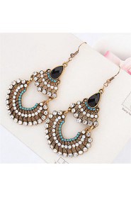 Women's Drop Bohemian Rhinestone Beaded Fringes Earrings For Women Vintage Flower Big Long Earrings