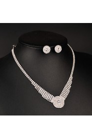 Jewelry Set Women's Anniversary / Wedding / Birthday / Gift / Party / Daily / Special Occasion Jewelry Sets Rhinestone CrystalNecklaces /