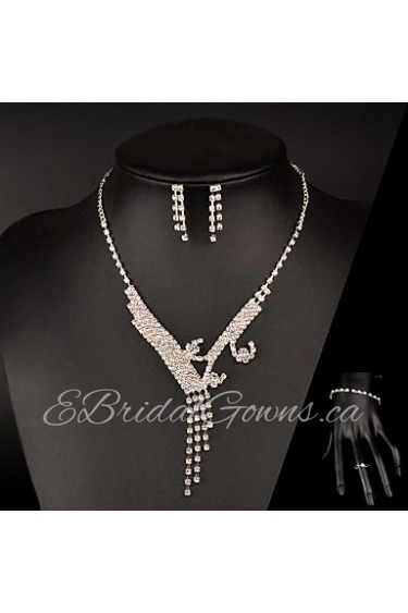 Jewelry Set Women's Anniversary / Wedding / Birthday / Gift / Party / Daily / Special Occasion Jewelry Sets Rhinestone CrystalNecklaces /