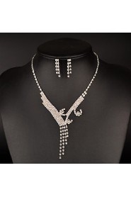 Jewelry Set Women's Anniversary / Wedding / Birthday / Gift / Party / Daily / Special Occasion Jewelry Sets Rhinestone CrystalNecklaces /