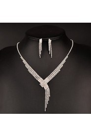 Jewelry Set Women's Anniversary / Wedding / Birthday / Gift / Party / Daily / Special Occasion Jewelry Sets Rhinestone CrystalNecklaces /