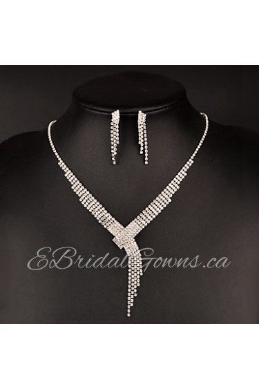 Jewelry Set Women's Anniversary / Wedding / Birthday / Gift / Party / Daily / Special Occasion Jewelry Sets Rhinestone CrystalNecklaces /