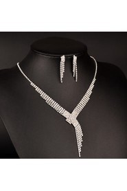 Jewelry Set Women's Anniversary / Wedding / Birthday / Gift / Party / Daily / Special Occasion Jewelry Sets Rhinestone CrystalNecklaces /