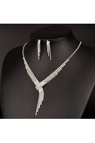 Jewelry Set Women's Anniversary / Wedding / Birthday / Gift / Party / Daily / Special Occasion Jewelry Sets Rhinestone CrystalNecklaces /