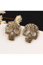 Retro Hollow Skull Simple Earrings