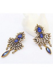 Sapphire Stone Diamond Pendant Earrings Diamond Earrings Exaggerated Hollow Water Droplets