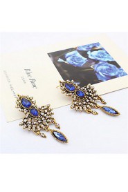 Sapphire Stone Diamond Pendant Earrings Diamond Earrings Exaggerated Hollow Water Droplets