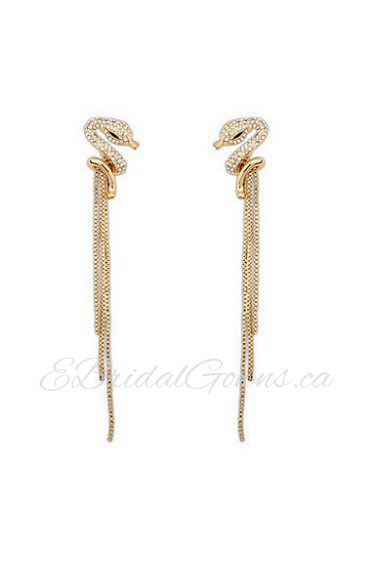 Serpentine Fashion Diamond Tassel Earrings Long Section