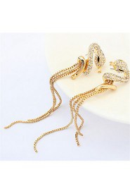 Serpentine Fashion Diamond Tassel Earrings Long Section