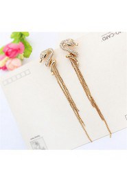 Serpentine Fashion Diamond Tassel Earrings Long Section