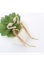 Serpentine Fashion Diamond Tassel Earrings Long Section