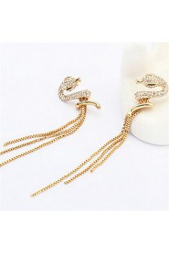 Serpentine Fashion Diamond Tassel Earrings Long Section