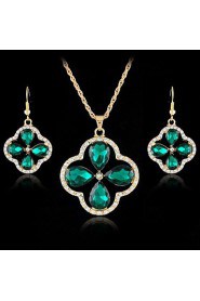 New Luxury Crystal Jewelry Set Crystal Necklaces Dangle Earrings Set for Women Party Dress Jewelry (More Colors)