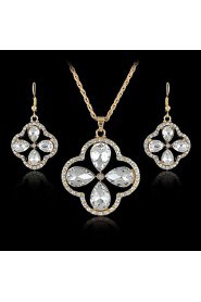 New Luxury Crystal Jewelry Set Crystal Necklaces Dangle Earrings Set for Women Party Dress Jewelry (More Colors)