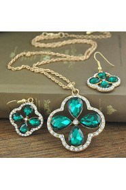 New Luxury Crystal Jewelry Set Crystal Necklaces Dangle Earrings Set for Women Party Dress Jewelry (More Colors)