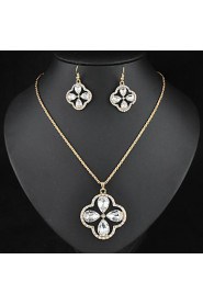 New Luxury Crystal Jewelry Set Crystal Necklaces Dangle Earrings Set for Women Party Dress Jewelry (More Colors)