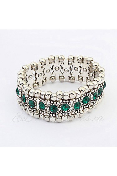 European Style Fashion Aegean Sea Multilayer Rhinestone Bracelet (Single Row)