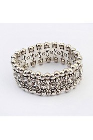 European Style Fashion Aegean Sea Multilayer Rhinestone Bracelet (Single Row)